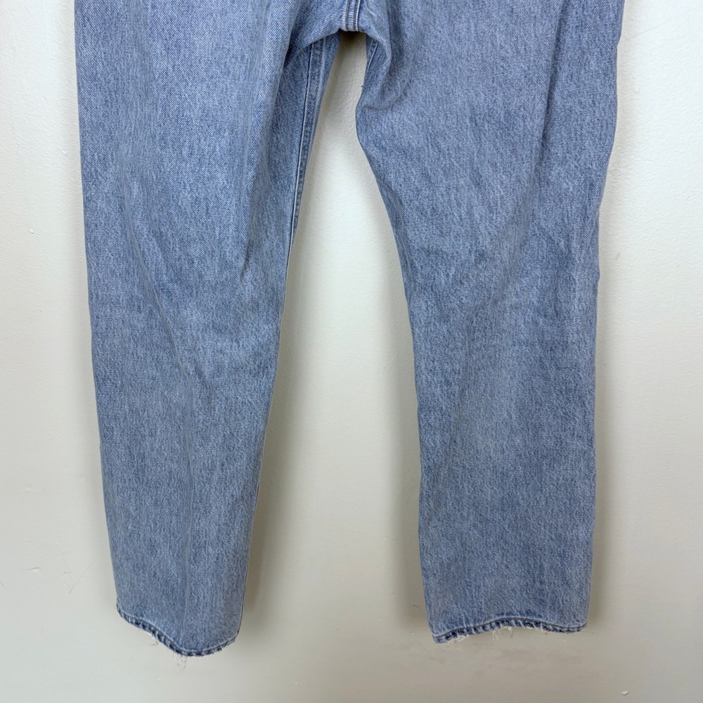 AGOLDE 90's Jean Blue Destroyed Denim Button Fly Ripped Statement Size 28 - Picture 8 of 11